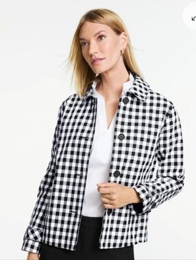 Talbots Black and White Gingham Jacket